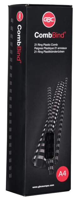 Bindrug GBC 8mm 21rings A4 zwart 100 stuks