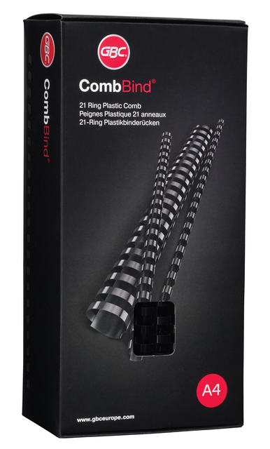 Bindrug GBC 14mm 21rings A4 wit 100 stuks