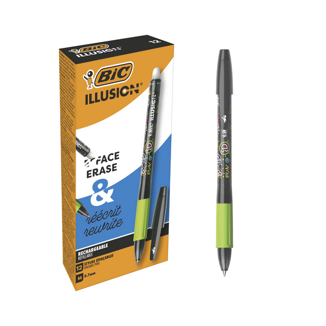Gelschrijver Bic Gel-ocity illusion medium zwart