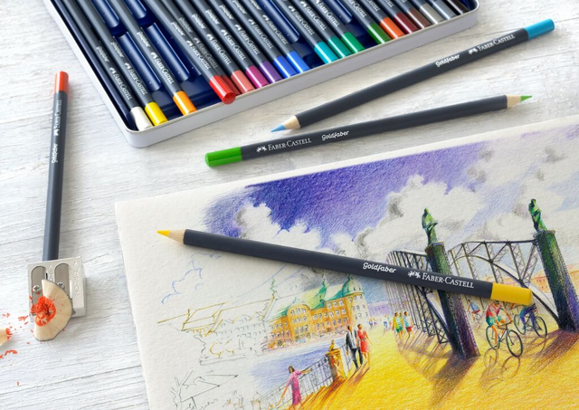 Kleurpotloden Faber-Castell Goldfaber assorti blik à 24 stuks – foto 4