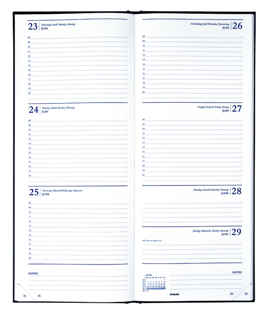 Agenda 2027 Brepols Saturnus Lima 7dagen/2pagina's smal zwart – foto 2