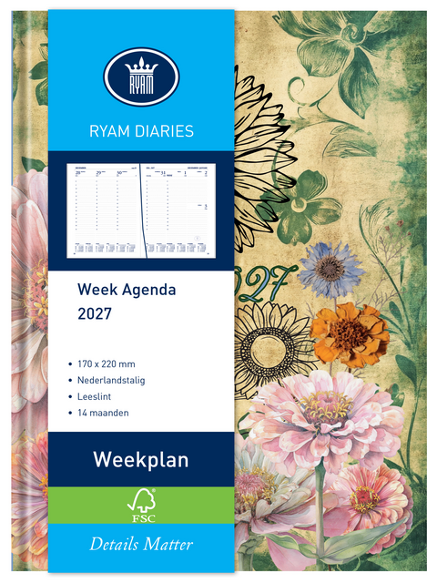Agenda 2027 Ryam Weekplan limited edition 7dagen/2pagina's assorti