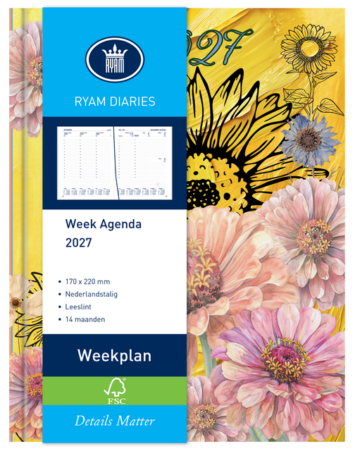 Agenda 2027 Ryam Weekplan limited edition 7dagen/2pagina's assorti – foto 2