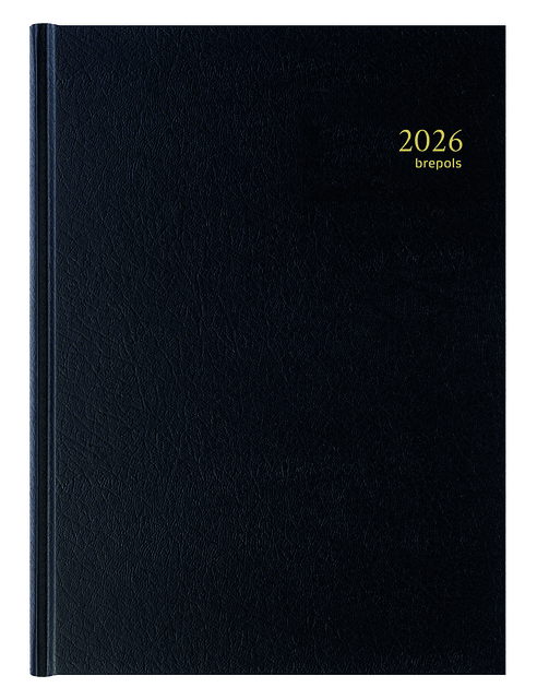 Agenda 2026 Brepols Bremax Santex A4 1dag/2pagina's 8 kolommen zwart