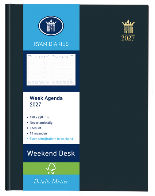 Agenda 2027 Ryam Weekplan Weekend Desk Lazio 7dagen/2pagina's assorti – foto 3