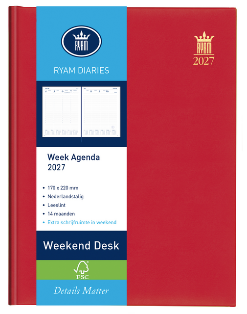Agenda 2027 Ryam Weekplan Weekend Desk Lazio 7dagen/2pagina's assorti – foto 4
