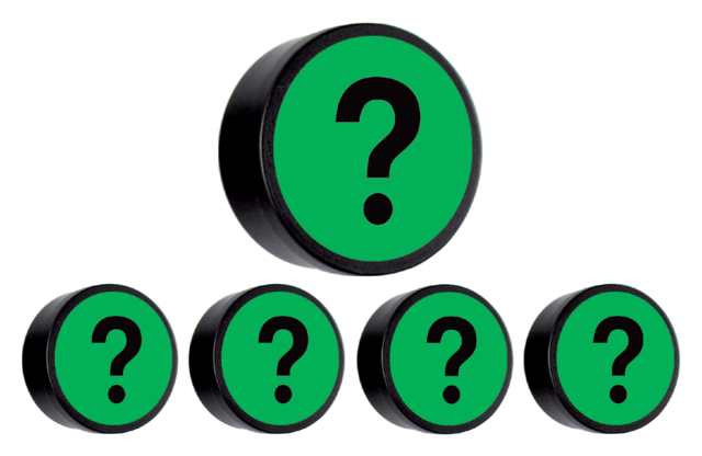 Magneet vraagteken 35mm groen 5 stuks