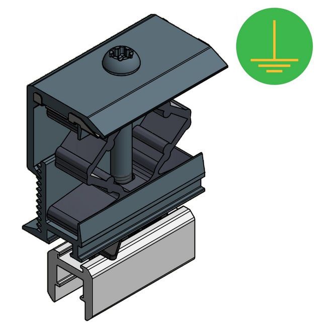 Alu eindklem alu profiel 28-40mm - zwart