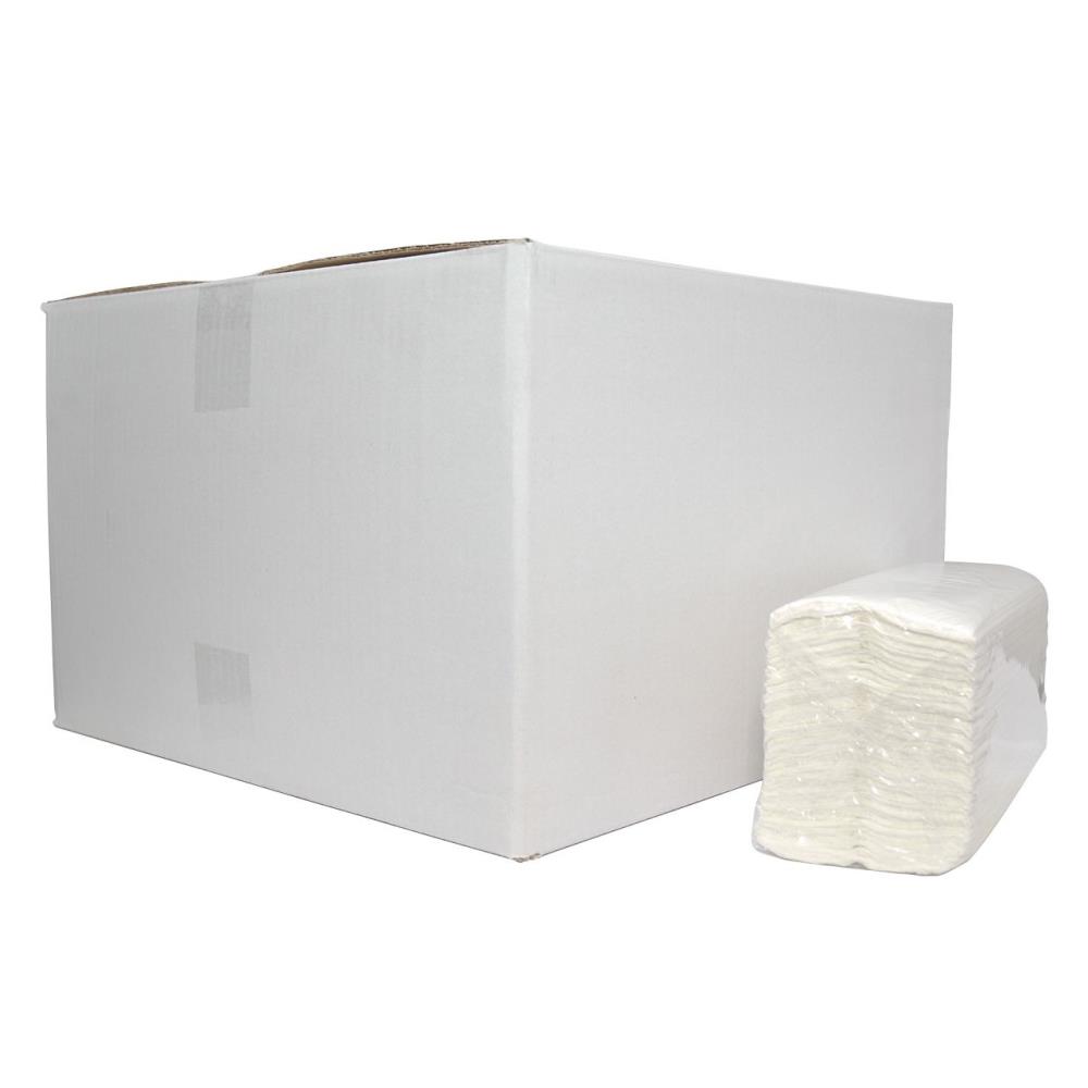 Handdoekpapier Z-fold cellulose wit 2-laags 24 x 21cm doos 20 bundels à 160 vel