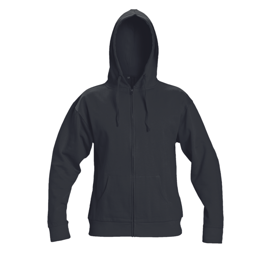 Sweatshirt met rits en cap nagar zwart (maten)