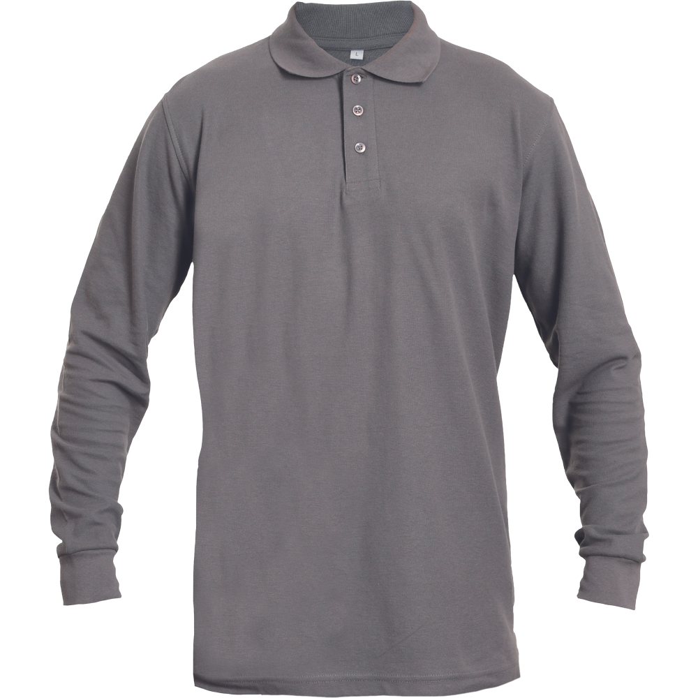Poloshirt lan.mouwen sangu grijs (maten)