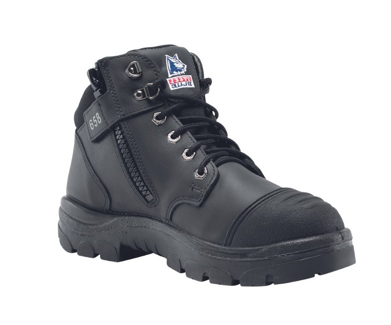 Werkschoen Steel Blue parkes zip S3 hoog zwart (maten)