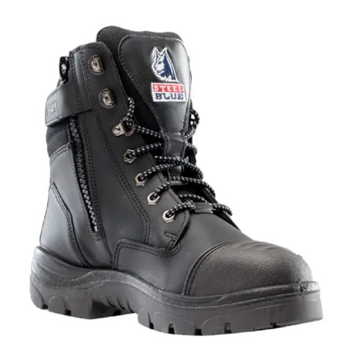 Werkschoen Steel Blue cross zip S3 hoog zwart 