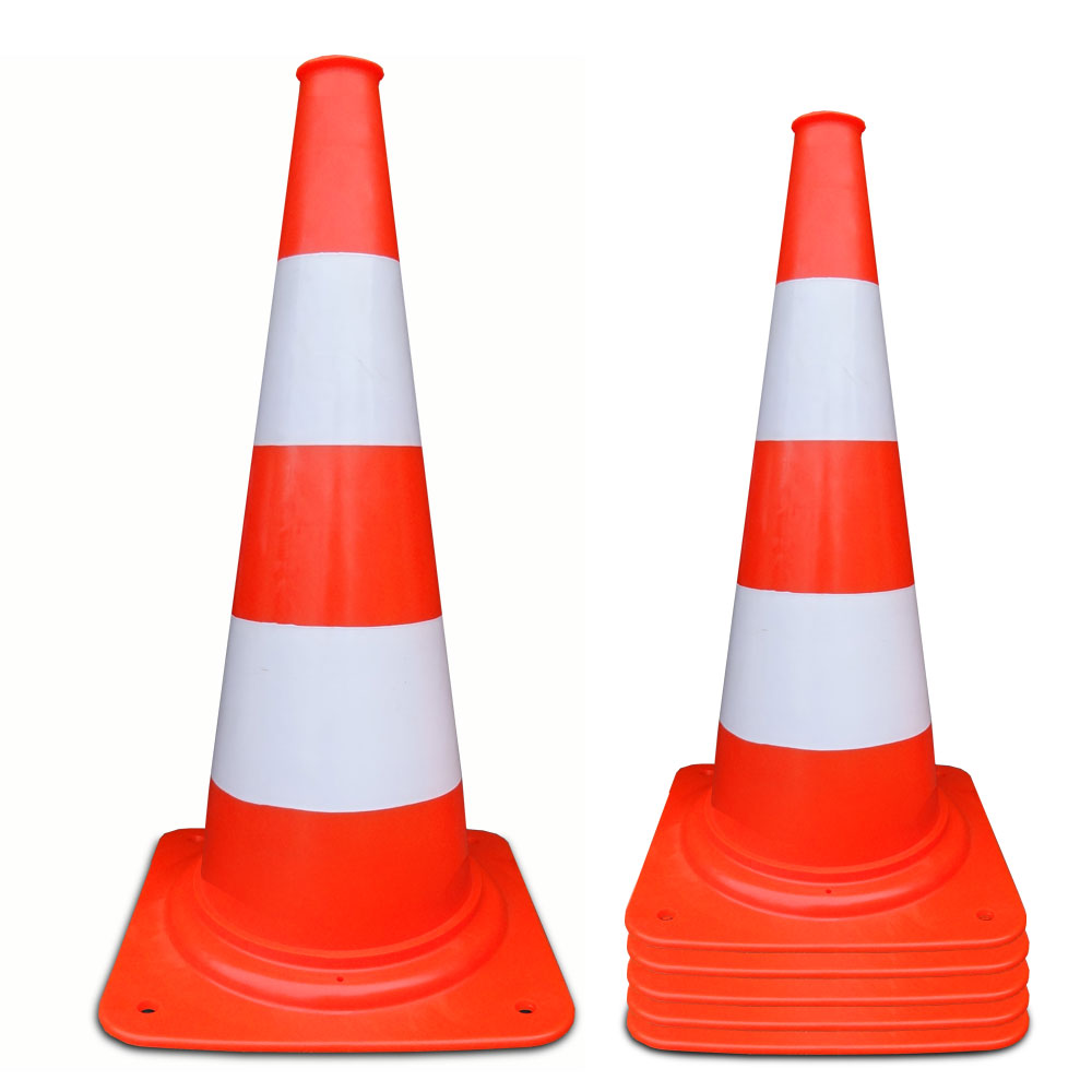 Afzetkegel 75cm oranje/wit PVC 4,2kg