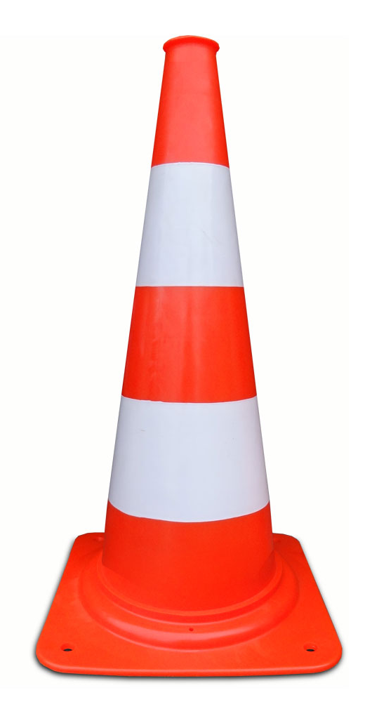 Afzetkegel 75cm oranje/wit PVC 4,2kg