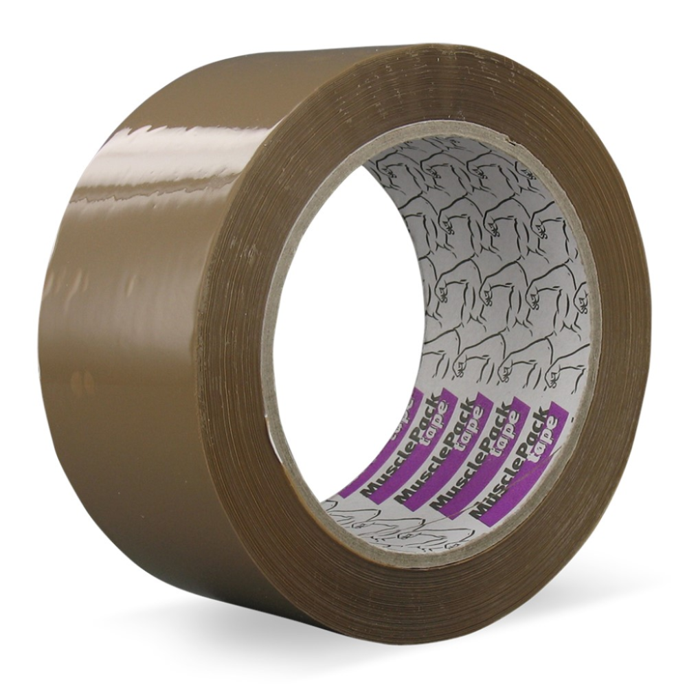 Verpakkingstape  50mm x 66mtr PP bruin