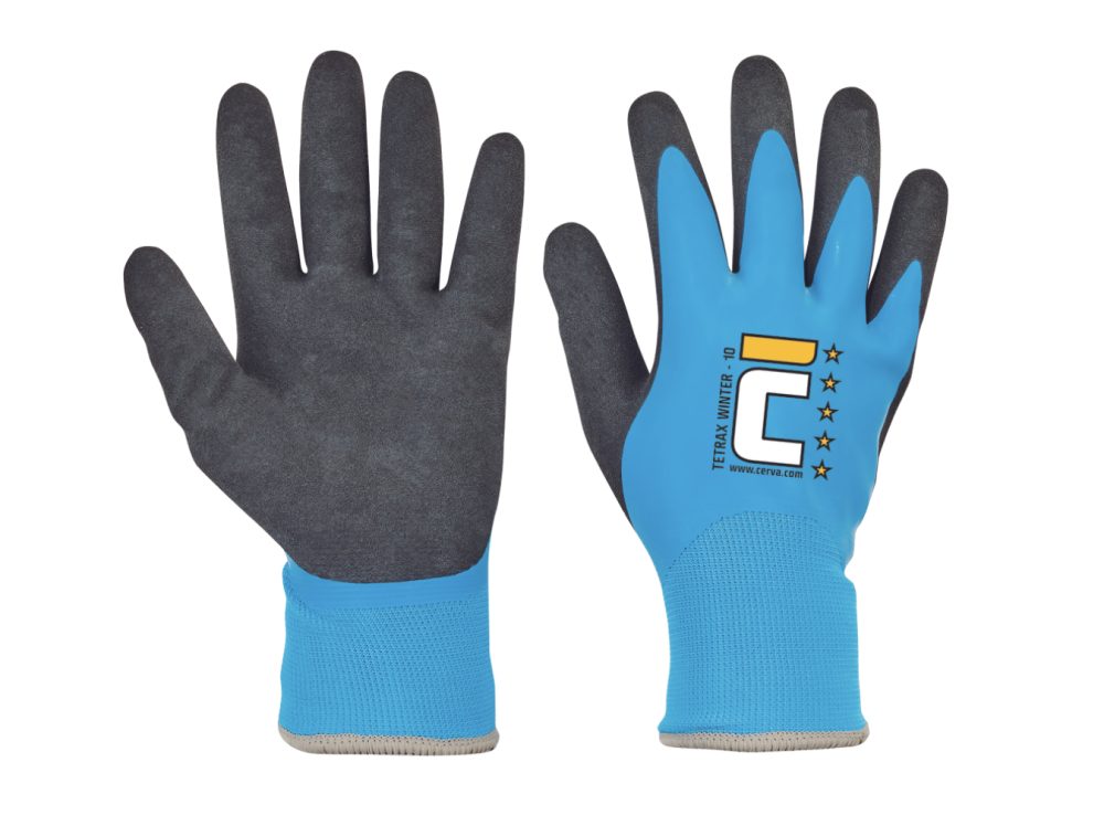 Werkhandschoen TETRAX WINTER blauw/zwart  maat 10