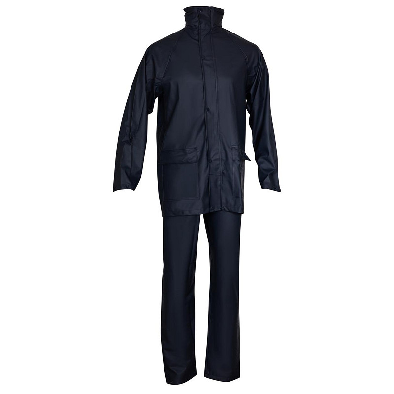 Regenpak PU stretch blauw   M