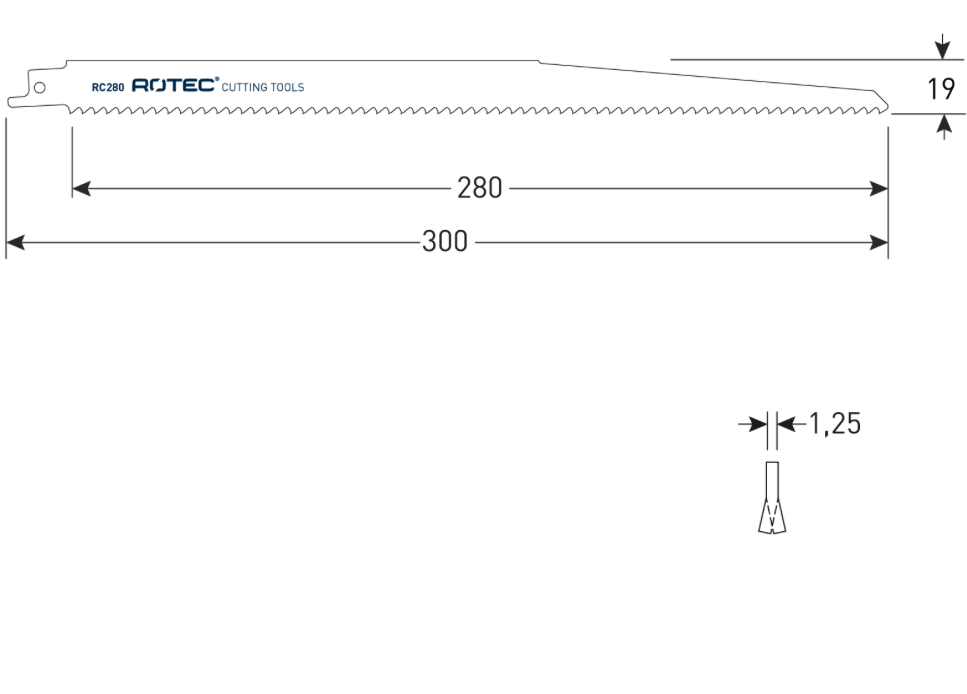 Reciprozaagblad 280mm 5st  RC280/S1411DF