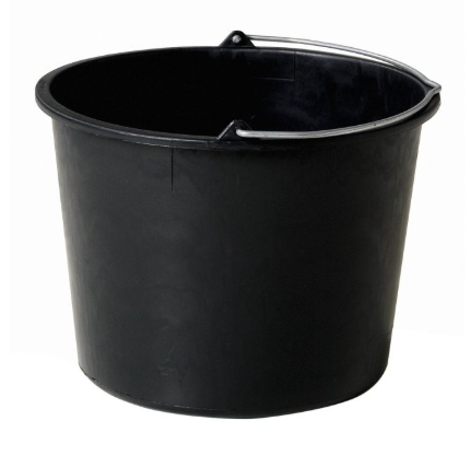 Bouwemmer 20 liter zwart