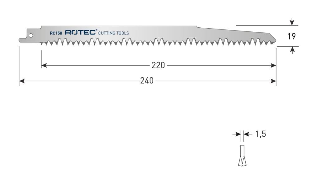 Reciprozaagblad 240mm 5st  RC150/S1531L (extra grof)