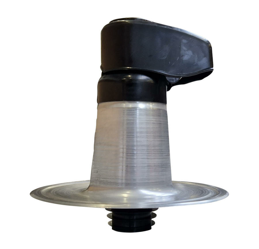 Aluminium kabeldoorvoer Ø60 + PP kap (bituum)