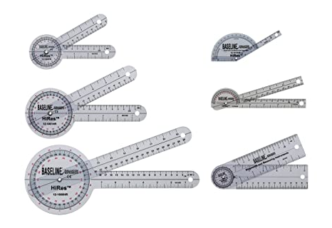 Baseline 6-piece plastic goniometer set, HiRes