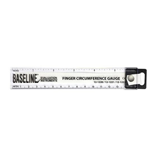 Baseline finger circumference gauge (inches and centimeters)