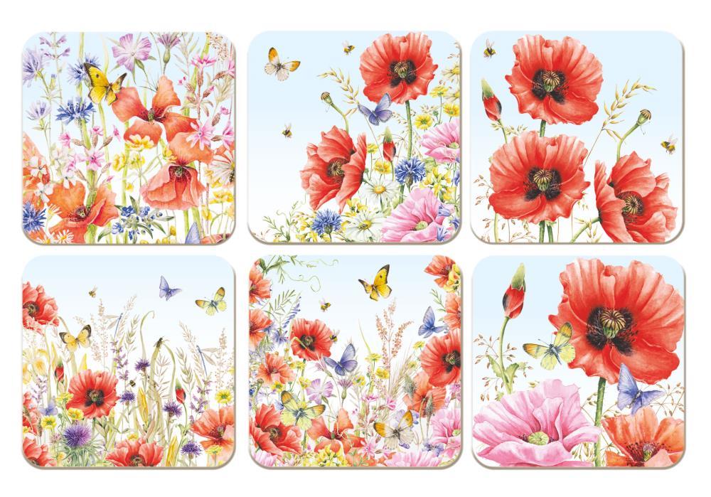 Onderzetters: Klaprozen, Janneke Brinkman-Salentijn