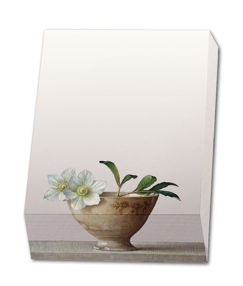 Memo blocnote: Helleborus in bruine kom, Ingrid Smuling, Amnesty International