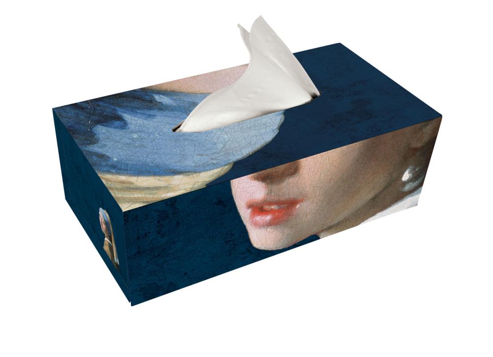Tissuebox houder:  Meisje met de parel - Girl with the Pearl Earring, Johannes Vermeer, Mauritshuis