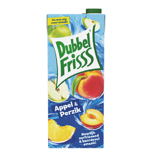 Dubbelfrisss Appel-Perzik 8x1,5 ltr