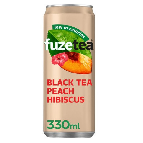 Fuze Tea Black Peach Hibiscus 24x33 cl Tray - Rainforest Alliance 